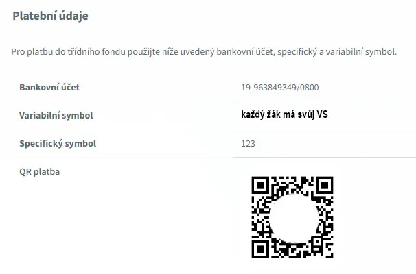 Bakaláři - platební informace